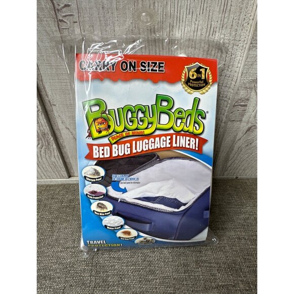 BuggyBeds Bed Bug Luggage Liner Carry On Size Travel Protection White Pack of 2 - Picture 2 of 4
